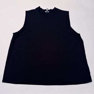 Eileen Fisher Viscose Blend Slub Mock Neck Top Sleeveless Shirt 1X Lagenlook